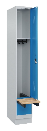 C+P Spind Evolo PLUS 049040-30 integrierte Bank 3 Abt.je 300mm Drehriegel (HxBxT) 1950x900x815mm 9016/6019