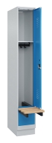 C+P Spind Evolo PLUS 049040-30 integrierte Bank 3 Abt.je 300mm Drehriegel (HxBxT) 1950x900x815mm 9016/6019