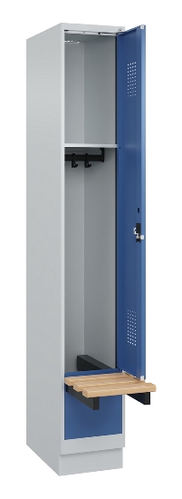 C+P Spind Evolo PLUS 049040-30 integrierte Bank 3 Abt.je 300mm Drehriegel (HxBxT) 1950x900x815mm 9016/6019