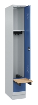 C+P Spind Evolo PLUS 049040-30 integrierte Bank 3 Abt.je 300mm Drehriegel (HxBxT) 1950x900x815mm 9016/6019