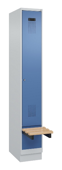 C+P Spind Evolo PLUS 049040-30 integrierte Bank 3 Abt.je 300mm Drehriegel (HxBxT) 1950x900x815mm 9016/6019