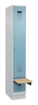 C+P Spind Evolo PLUS 049040-30 integrierte Bank 3 Abt.je 300mm Drehriegel (HxBxT) 1950x900x815mm 9016/6019