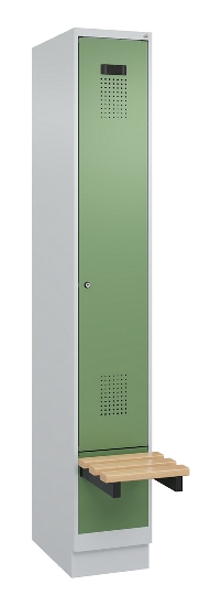 C+P Spind Evolo PLUS 049040-30 integrierte Bank 3 Abt.je 300mm Drehriegel (HxBxT) 1950x900x815mm 9016/6019