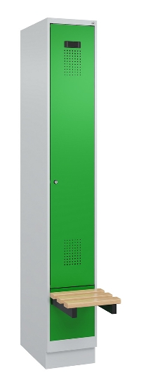 C+P Spind Evolo PLUS 049040-30 integrierte Bank 3 Abt.je 300mm Drehriegel (HxBxT) 1950x900x815mm 9016/6019