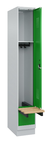 C+P Spind Evolo PLUS 049040-30 integrierte Bank 3 Abt.je 300mm Drehriegel (HxBxT) 1950x900x815mm 9016/6019