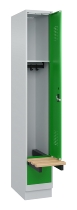 C+P Spind Evolo PLUS 049040-30 integrierte Bank 3 Abt.je 300mm Drehriegel (HxBxT) 1950x900x815mm 9016/6019