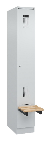 C+P Spind Evolo PLUS 049040-30 integrierte Bank 3 Abt.je 300mm Drehriegel (HxBxT) 1950x900x815mm 9016/6019