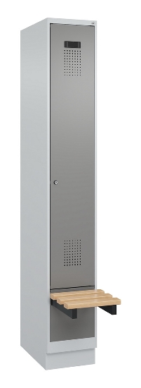 C+P Spind Evolo PLUS 049040-30 integrierte Bank 3 Abt.je 300mm Drehriegel (HxBxT) 1950x900x815mm 9016/6019