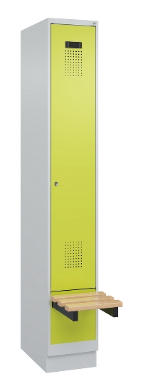 C+P Spind Evolo PLUS 049040-30 integrierte Bank 3 Abt.je 300mm Drehriegel (HxBxT) 1950x900x815mm 9016/6019