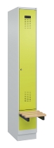 C+P Spind Evolo PLUS 049040-30 integrierte Bank 3 Abt.je 300mm Drehriegel (HxBxT) 1950x900x815mm 9016/6019