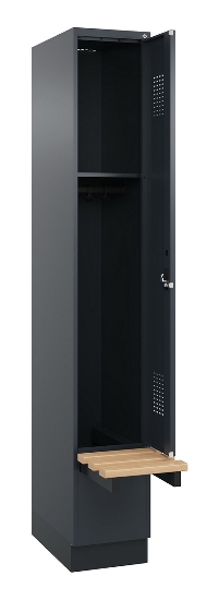 C+P Spind Evolo PLUS 049040-30 integrierte Bank 3 Abt.je 300mm Drehriegel (HxBxT) 1950x900x815mm 9016/6019