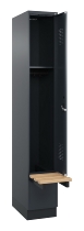 C+P Spind Evolo PLUS 049040-30 integrierte Bank 3 Abt.je 300mm Drehriegel (HxBxT) 1950x900x815mm 9016/6019