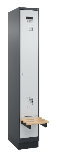 C+P Spind Evolo PLUS 049040-30 integrierte Bank 3 Abt.je 300mm Drehriegel (HxBxT) 1950x900x815mm 9016/6019