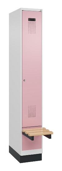 C+P Spind Evolo PLUS 049040-30 integrierte Bank 3 Abt.je 300mm Drehriegel (HxBxT) 1950x900x815mm 9016/6019