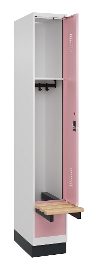 C+P Spind Evolo PLUS 049040-30 integrierte Bank 3 Abt.je 300mm Drehriegel (HxBxT) 1950x900x815mm 9016/6019