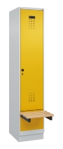 C+P Spind Evolo PLUS 049040-30 integrierte Bank 3 Abt.je 300mm Drehriegel (HxBxT) 1950x900x815mm 9016/6019