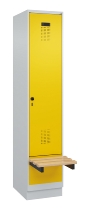 C+P Spind Evolo PLUS 049040-30 integrierte Bank 3 Abt.je 300mm Drehriegel (HxBxT) 1950x900x815mm 9016/6019