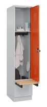 C+P Spind Evolo PLUS 049040-30 integrierte Bank 3 Abt.je 300mm Drehriegel (HxBxT) 1950x900x815mm 9016/6019