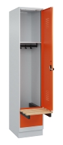 C+P Spind Evolo PLUS 049040-30 integrierte Bank 3 Abt.je 300mm Drehriegel (HxBxT) 1950x900x815mm 9016/6019
