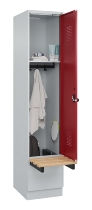 C+P Spind Evolo PLUS 049040-30 integrierte Bank 3 Abt.je 300mm Drehriegel (HxBxT) 1950x900x815mm 9016/6019