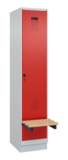 C+P Spind Evolo PLUS 049040-30 integrierte Bank 3 Abt.je 300mm Drehriegel (HxBxT) 1950x900x815mm 9016/6019