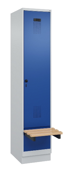 C+P Spind Evolo PLUS 049040-30 integrierte Bank 3 Abt.je 300mm Drehriegel (HxBxT) 1950x900x815mm 9016/6019