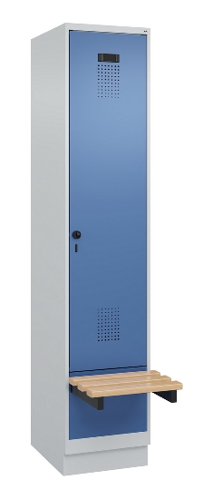 C+P Spind Evolo PLUS 049040-30 integrierte Bank 3 Abt.je 300mm Drehriegel (HxBxT) 1950x900x815mm 9016/6019