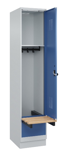 C+P Spind Evolo PLUS 049040-30 integrierte Bank 3 Abt.je 300mm Drehriegel (HxBxT) 1950x900x815mm 9016/6019