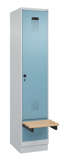 C+P Spind Evolo PLUS 049040-30 integrierte Bank 3 Abt.je 300mm Drehriegel (HxBxT) 1950x900x815mm 9016/6019