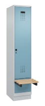 C+P Spind Evolo PLUS 049040-30 integrierte Bank 3 Abt.je 300mm Drehriegel (HxBxT) 1950x900x815mm 9016/6019