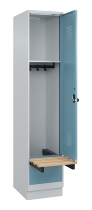 C+P Spind Evolo PLUS 049040-30 integrierte Bank 3 Abt.je 300mm Drehriegel (HxBxT) 1950x900x815mm 9016/6019