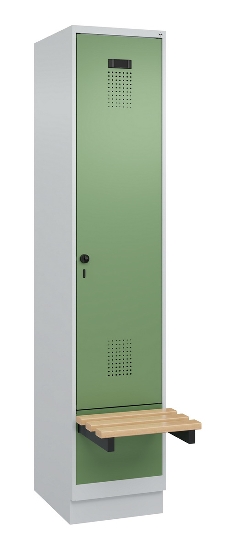 C+P Spind Evolo PLUS 049040-30 integrierte Bank 3 Abt.je 300mm Drehriegel (HxBxT) 1950x900x815mm 9016/6019