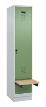 C+P Spind Evolo PLUS 049040-30 integrierte Bank 3 Abt.je 300mm Drehriegel (HxBxT) 1950x900x815mm 9016/6019