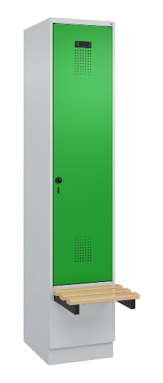 C+P Spind Evolo PLUS 049040-30 integrierte Bank 3 Abt.je 300mm Drehriegel (HxBxT) 1950x900x815mm 9016/6019