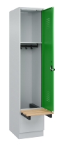 C+P Spind Evolo PLUS 049040-30 integrierte Bank 3 Abt.je 300mm Drehriegel (HxBxT) 1950x900x815mm 9016/6019