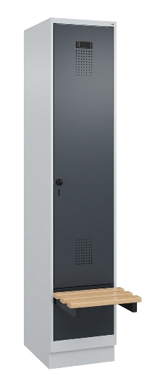 C+P Spind Evolo PLUS 049040-30 integrierte Bank 3 Abt.je 300mm Drehriegel (HxBxT) 1950x900x815mm 9016/6019