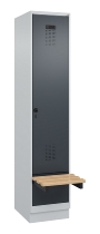 C+P Spind Evolo PLUS 049040-30 integrierte Bank 3 Abt.je 300mm Drehriegel (HxBxT) 1950x900x815mm 9016/6019