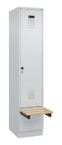 C+P Spind Evolo PLUS 049040-30 integrierte Bank 3 Abt.je 300mm Drehriegel (HxBxT) 1950x900x815mm 9016/6019
