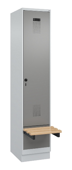 C+P Spind Evolo PLUS 049040-30 integrierte Bank 3 Abt.je 300mm Drehriegel (HxBxT) 1950x900x815mm 9016/6019
