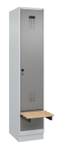 C+P Spind Evolo PLUS 049040-30 integrierte Bank 3 Abt.je 300mm Drehriegel (HxBxT) 1950x900x815mm 9016/6019