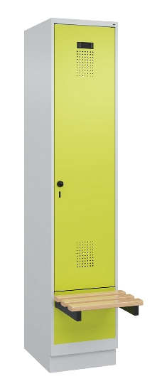 C+P Spind Evolo PLUS 049040-30 integrierte Bank 3 Abt.je 300mm Drehriegel (HxBxT) 1950x900x815mm 9016/6019