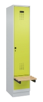 C+P Spind Evolo PLUS 049040-30 integrierte Bank 3 Abt.je 300mm Drehriegel (HxBxT) 1950x900x815mm 9016/6019