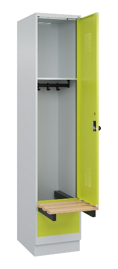 C+P Spind Evolo PLUS 049040-30 integrierte Bank 3 Abt.je 300mm Drehriegel (HxBxT) 1950x900x815mm 9016/6019