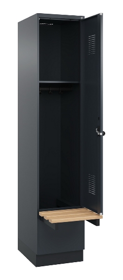 C+P Spind Evolo PLUS 049040-30 integrierte Bank 3 Abt.je 300mm Drehriegel (HxBxT) 1950x900x815mm 9016/6019