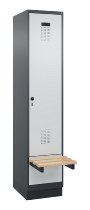 C+P Spind Evolo PLUS 049040-30 integrierte Bank 3 Abt.je 300mm Drehriegel (HxBxT) 1950x900x815mm 9016/6019