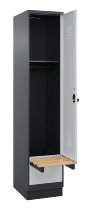C+P Spind Evolo PLUS 049040-30 integrierte Bank 3 Abt.je 300mm Drehriegel (HxBxT) 1950x900x815mm 9016/6019