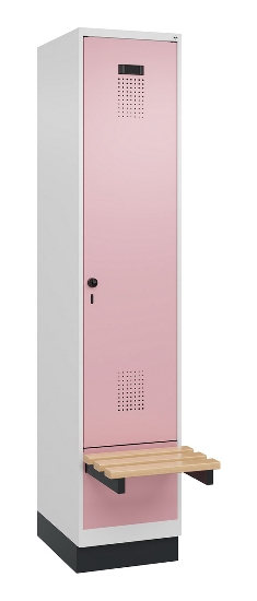 C+P Spind Evolo PLUS 049040-30 integrierte Bank 3 Abt.je 300mm Drehriegel (HxBxT) 1950x900x815mm 9016/6019