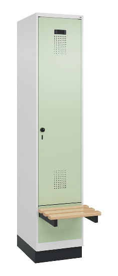 C+P Spind Evolo PLUS 049040-30 integrierte Bank 3 Abt.je 300mm Drehriegel (HxBxT) 1950x900x815mm 9016/6019
