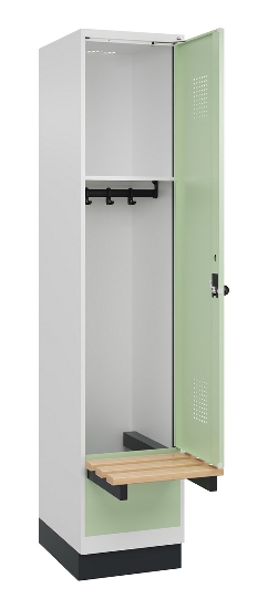C+P Spind Evolo PLUS 049040-30 integrierte Bank 3 Abt.je 300mm Drehriegel (HxBxT) 1950x900x815mm 9016/6019