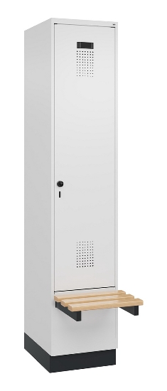 C+P Spind Evolo PLUS 049040-30 integrierte Bank 3 Abt.je 300mm Drehriegel (HxBxT) 1950x900x815mm 9016/6019